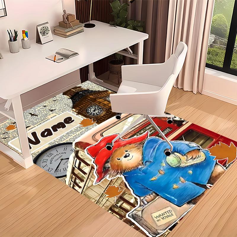 Custom personalization Paddington Bear Print Area Rug - Soft, Washable Non-Slip Indoor Mat,Living Room,Home&Office Decorative Rug
