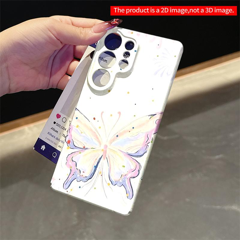 2DFlat Samsung phone case Pastel Butterfly Art Phone Case Applicable to Galaxy S22 S23 S24 S25ULTRA S26 A12 A13 A14 A15 A16 A34 A35 A54 A55
