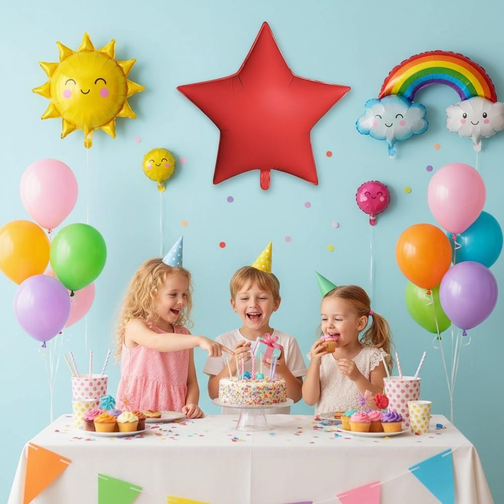 Matte Finish Star Balloons Solid Color Birthday Party Balloons Festival Room Outdoor Decoration