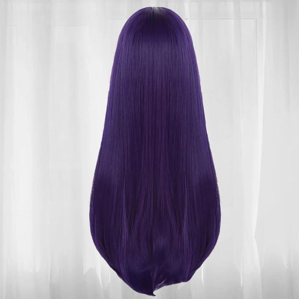 26-дюймовый длинный прямой фиолетовый парик Безумного Шляпника Юрия для косплея на Хэллоуин, Рождественскую школу, День благодарения