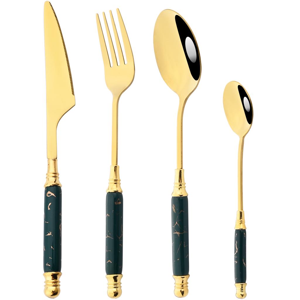 4/5 шт. набор столовой посуды с имитацией керамики, креативный нож, кофейная ложка, вилка, набор столовых приборов, посуда из нержавеющей стали, кухонные столовые приборы