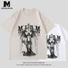 Medm Afgk2025 Summer New Printed Trendy Brand Versatile Short-Sleeved Men's and Women's Loose Cotton Round Neck T-Shirt