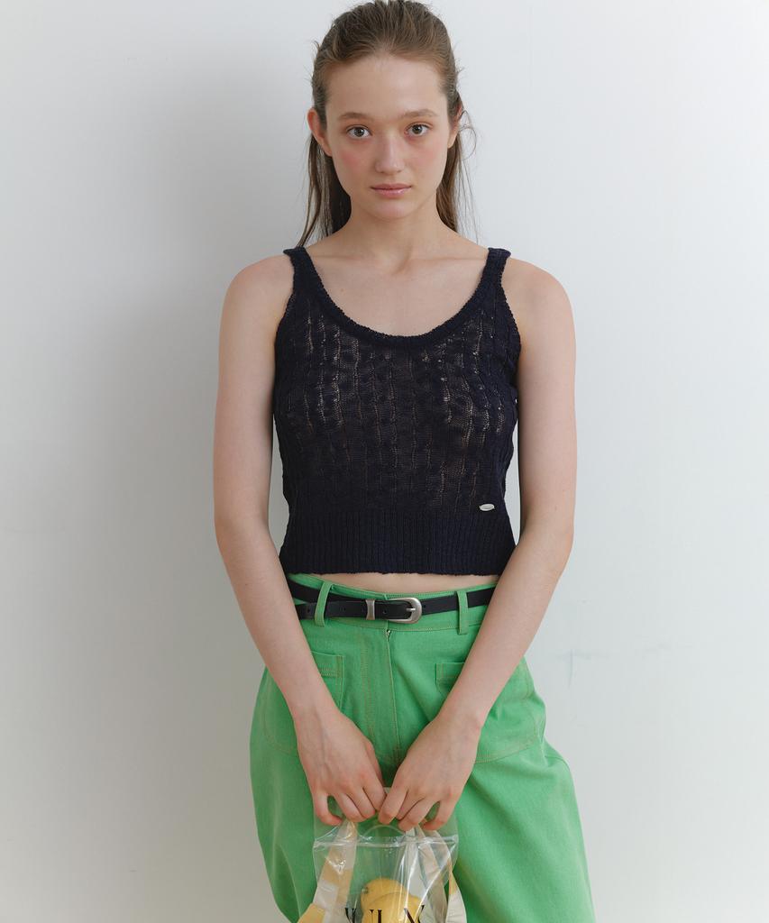 IULAI Twist Sleeveless Knit Navy
