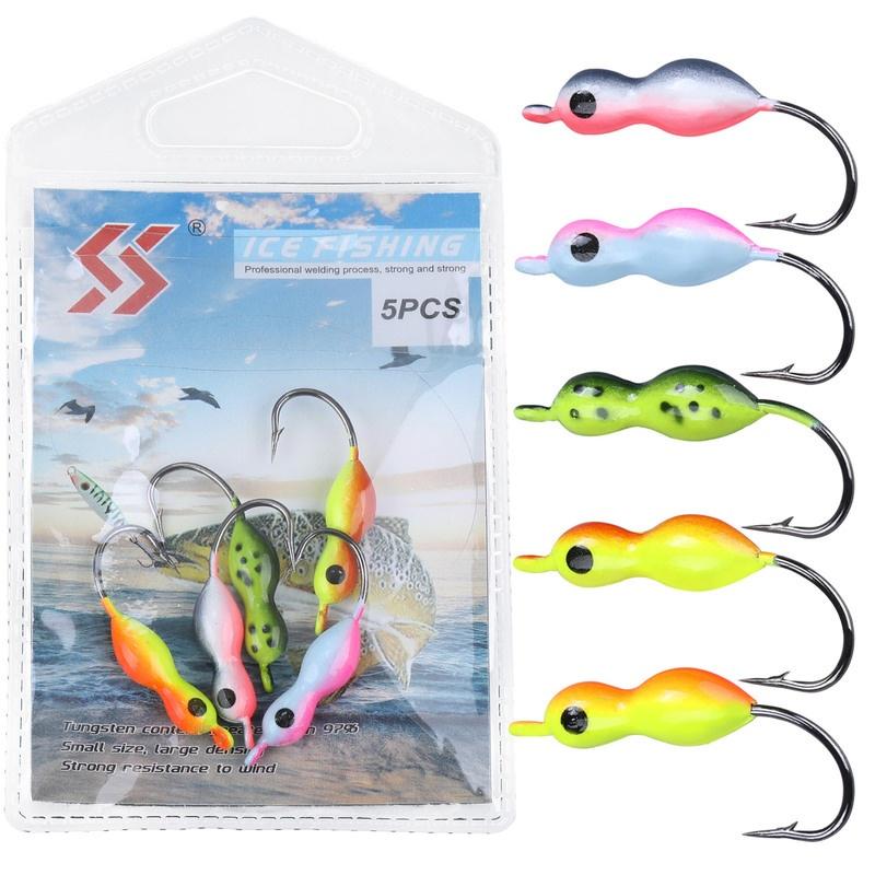 Приманки для зимней рыбалки, 5 шт., приманки для пресноводной морской рыбалки, приманки для зимней рыбалки на открытом воздухе, снасти для зимней рыбалки на открытом воздухе