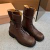 Большой обхват голенища модель для показа мод ретро-стиль ботинки Dr. Martens на шнуровке мотоциклетные ботинки полированная кожа рыцарские ботинки
