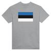 T-shirt - PIXELFORMA - Drapeau de l'Estonie - 100% coton - Gris sport - Manches courtes