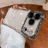 Transparent Bumper Acrylic Phone Case for For Iphone 16 17 Pro 12 13 14 11 15 Pro Max Plus Hard Back Shockproof Silver Button Cover