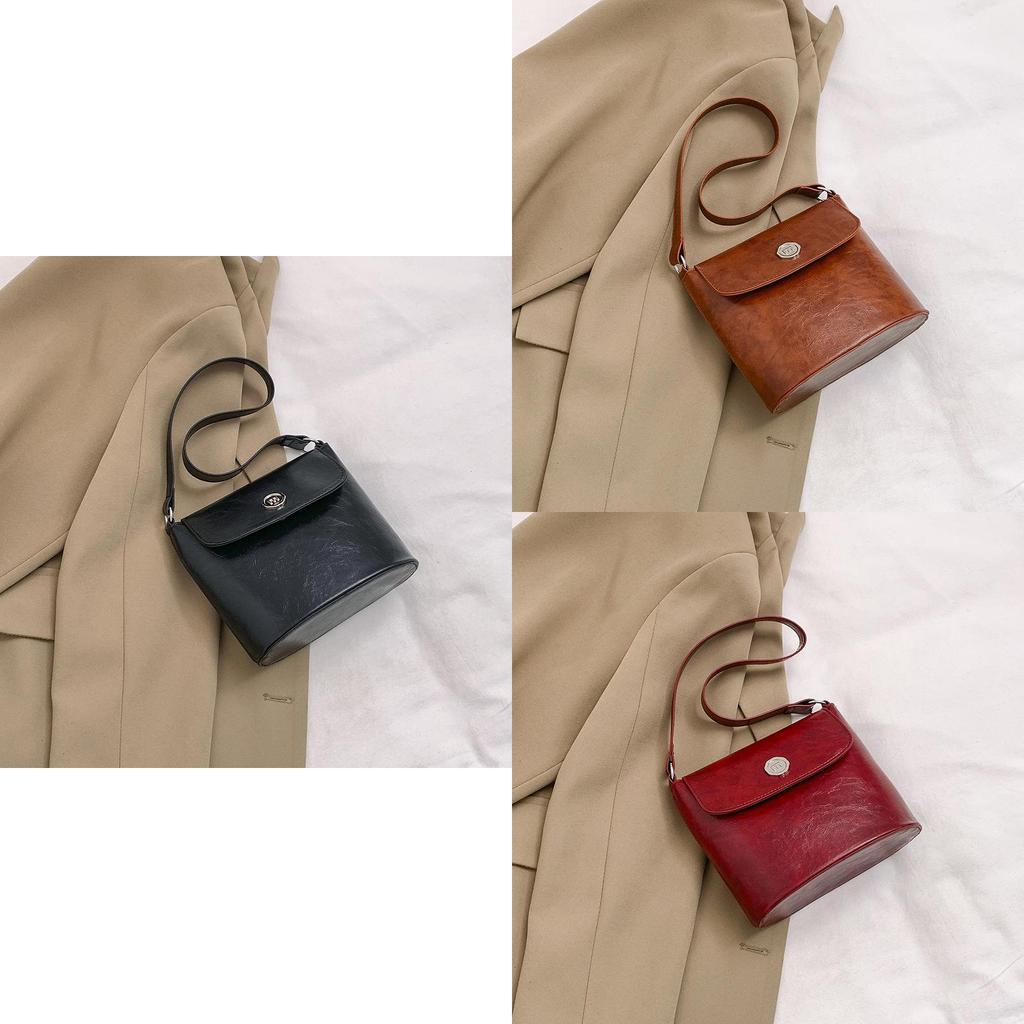 Stylish New Texture Handheld Shoulder Bag 2024 French Bag Women's Trendy Bucket Crossbody Bag