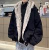 Модная мужская хлопковая куртка в стиле Харадзюку с воротником из искусственного меха