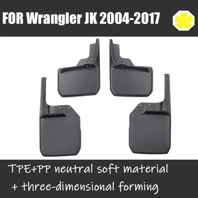 Mud Flaps For Jeep Wrangler Sahara JK 2004-2017 Mudguards Fender Mud Flap Splash Guard Fenders Car Accessories Front Rear 4 PCS