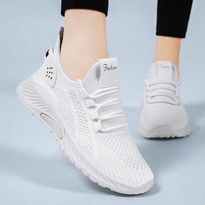 Женские кроссовки осенняя мода слипоны прогулочные туфли женские повседневные трикотажные дышащие балетки теннисные туфли