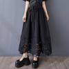 Dimanaf 2025 Женские летние юбки больших размеров Винтажные эластичные плиссированные элегантные кружевные юбки Новые с высокой талией