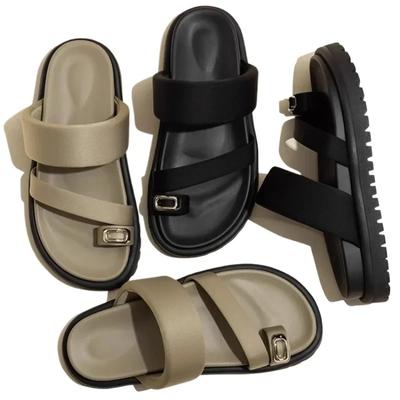 Модные домашние тапочки на платформе, резиновые шлепанцы, женские роскошные туфли Pantofle, низкие шлепанцы, гавайские дизайнерские туфли на плоской подошве 2024 года, мягкие летние копытца