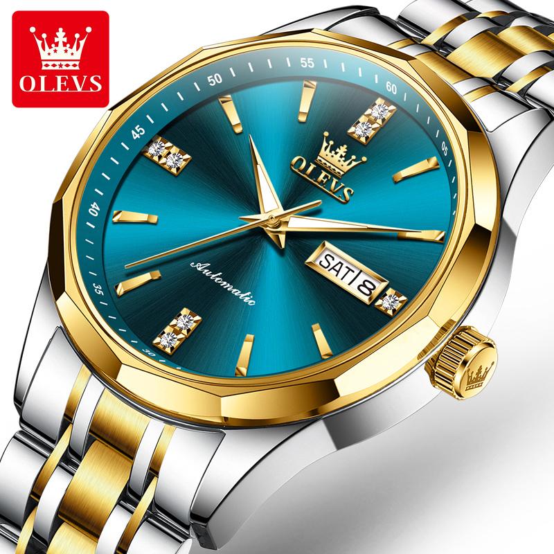 OLEVS Original Automatic Watches for Man High-end Luxury Sapphire Crystal Mirror Import Mechanical Movement Men's Business Watch