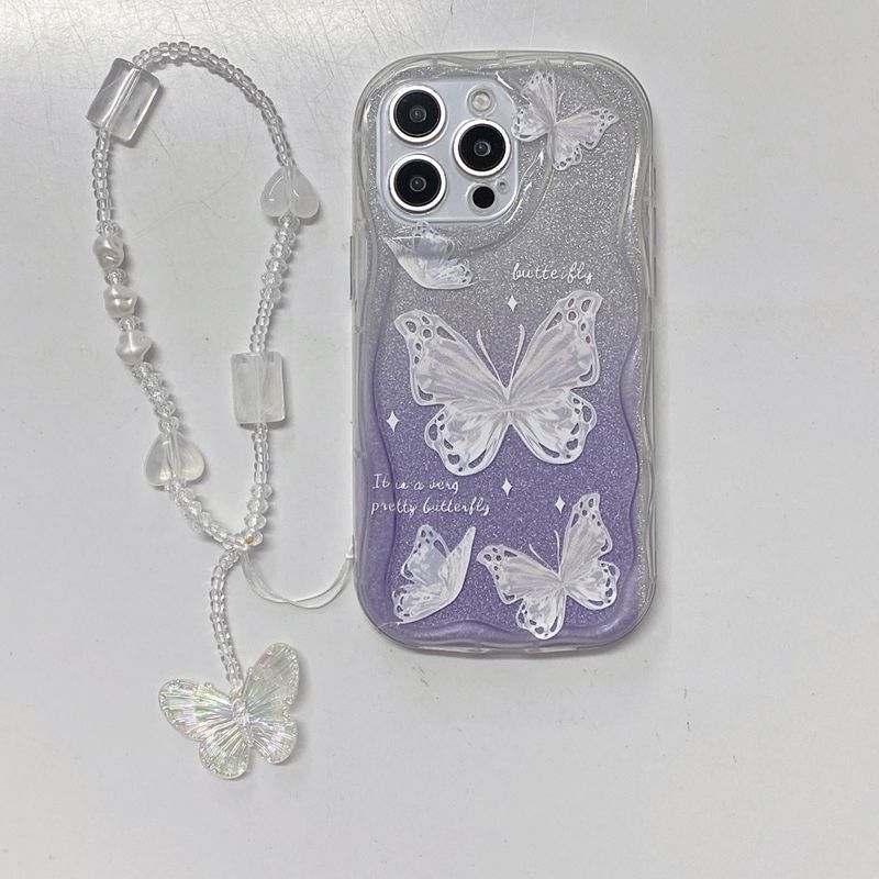 Подходит для чехла на телефон Huawei nova Y91 Mate70 с постепенным изменением блестящей цепочкой-бабочкой Pura90 летняя новая модель