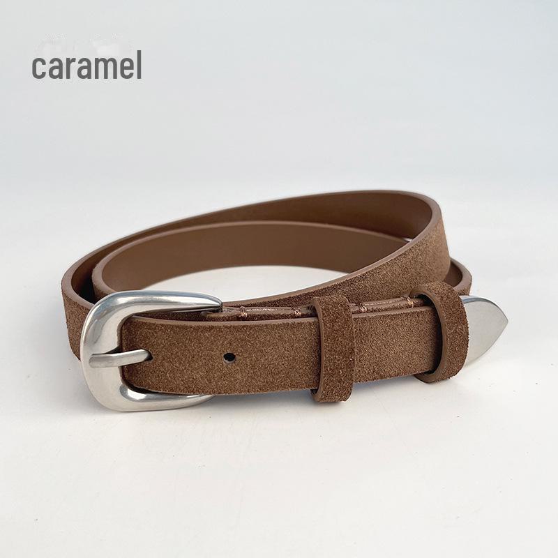 Женский ретро-ремень из натуральной замши с матовым эффектом — идеально подходит для юбок, свитеров и курток