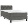 VidaXL Lit à sommier tapissier et matelas Gris foncé 90x200 cm Velours - Modèle 3141462