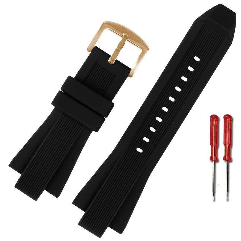 Для серии MK MK8184 MK8152 MK9020 MK8730 MK8761 8295 8296 8445 резиновый ремешок для часов, выпуклый силиконовый 29*13 мм, мужской ремешок, черный, синий