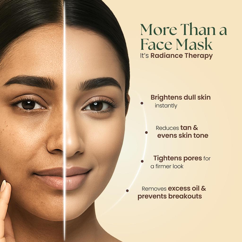 Травяной крем-маска для лица Moha Radiance с алоэ вера, куркумой, апельсином и шелковицей для глубокого питания и осветления кожи - Уменьшает тусклость и пигментацию