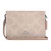 COACH SignatureCanvas Coated Canvas Crossbody Bag, Shoulder Bag Small Women's Silver & Sand & Taupe CAR12-SVPWH