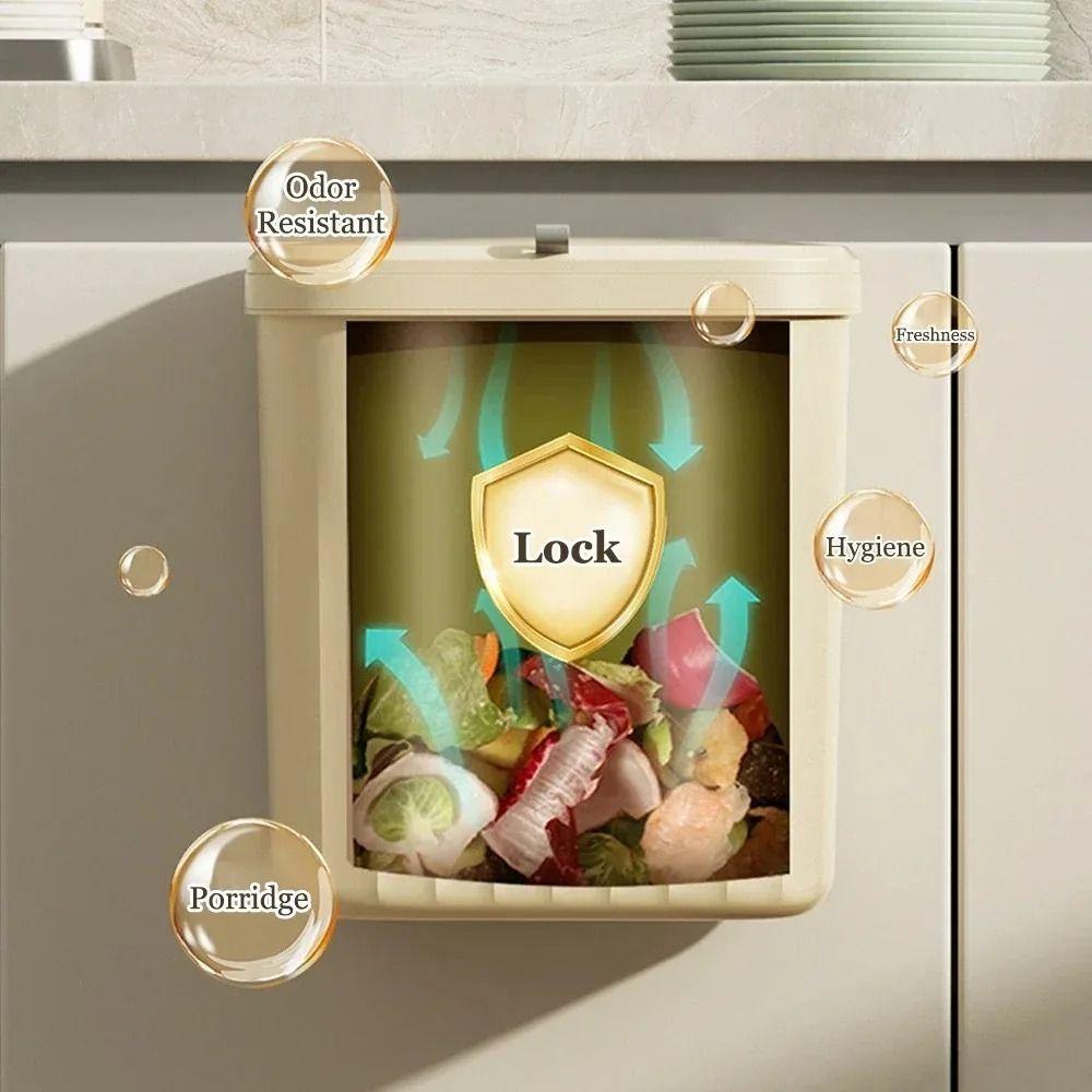 Wall Mounted Hanging Trash Bin Plastic Sink Waste Garbage Garbage Can Kitchen Bathroom Toilet