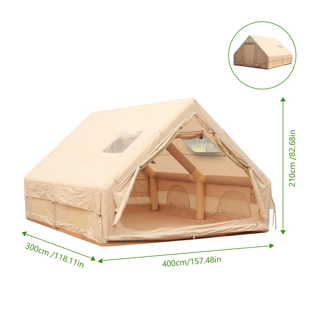 Надувная палатка с мансардным окном Надувная палатка Простая установка Воздушные палатки для глэмпинга с насосом для кемпинга