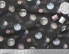 Soimoi Black Poly Crepe Fabric Planet Galaxy Decor Fabric Printed metre 42 Inch