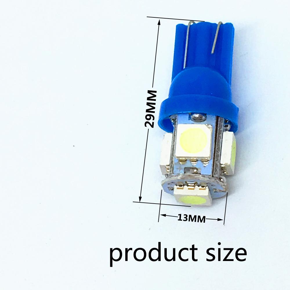 T10 LED car led Lights W5W Bulb 5SMD LED 5050 194 168 bulbs LampsSuper Bright wedge Lights White Blue Red Yellow Green ray 12V Bulbs 7