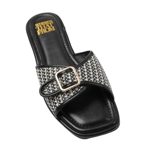 Where's That From Womens/Ladies Vermont Raffia Buckle Sliders