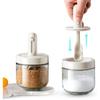 Breame Seasoning Shaker, Salt and Sugar Shaker, Spice Pot with Extendable Spoon, Heat-Resistant Glass Container, Moisture-Resistant, No Clumping, Styl