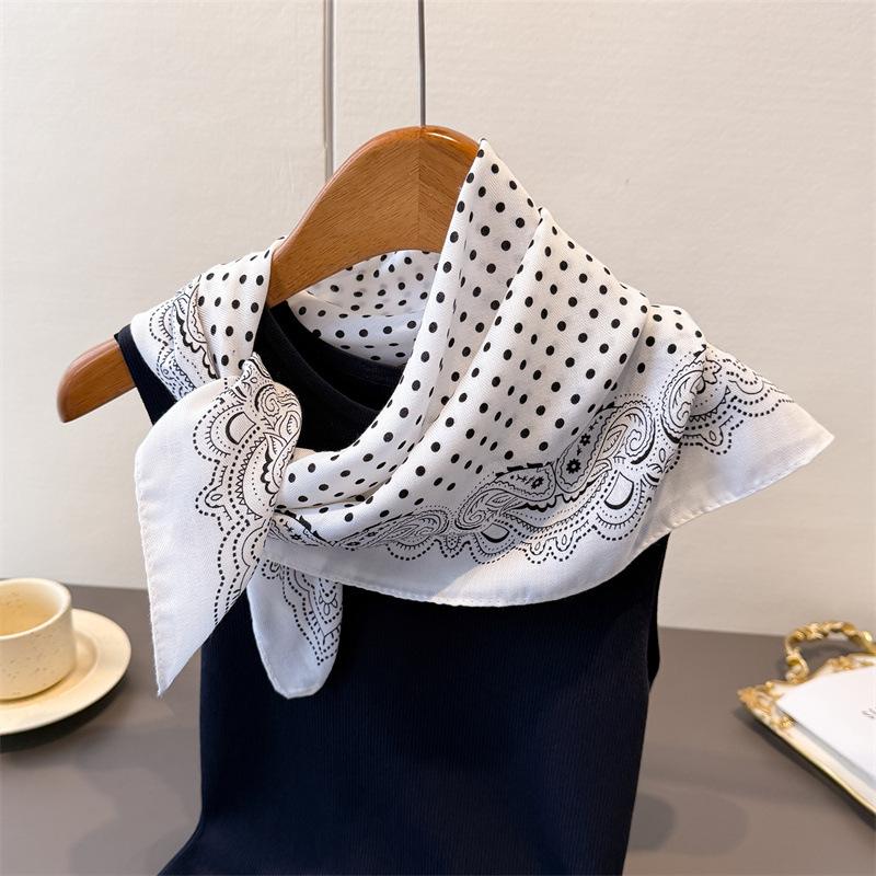 Горошек Стиль Елочка Узор Хлопок И Лен Маленький Квадратный Шарф Шелковый Шарф Имитация Бархата Головной Платок Шаль Шарф для Защиты от Солнца Женский Шарф