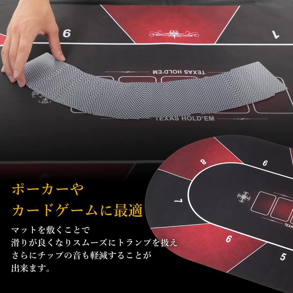 [Ronogenome] Коврик для покера 120 см x 60 см, чехол для хранения в казино Texas Hold'em, в комплекте