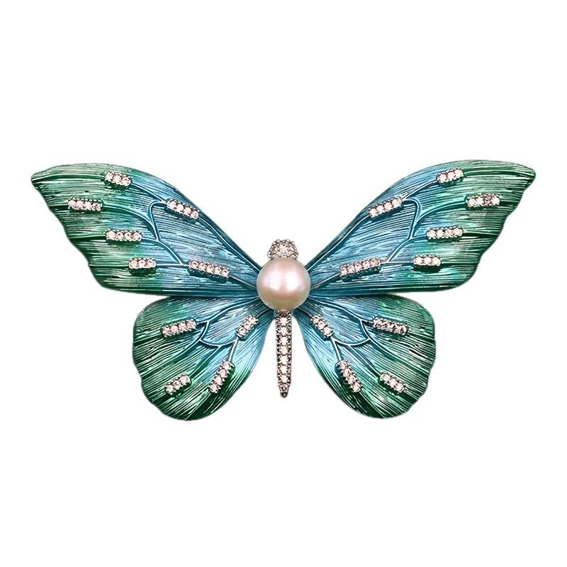 Enamel Butterfly Brooch, Feminine Charm, Pearl Insect Brooch, Design Sense, Niche Brooch
