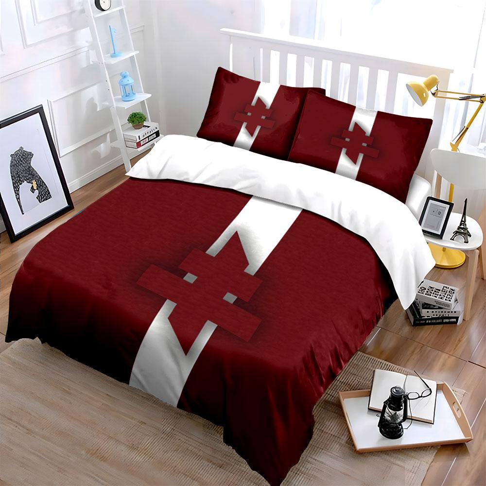 Maroon background, white stripe. Bedding sets Duvet cover sets Duvet covers Pillowcases(1*Duvet Cover 2*Pillowcases without duvet insert)