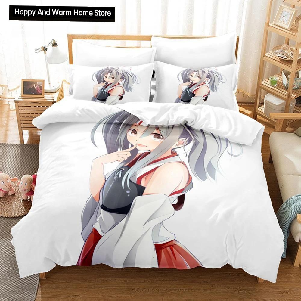 Новый 3D Кавайный Аниме Zuikaku Kancolle Комплект постельного белья Односпальный Полуторный Двуспальный Queen King Размер Пододеяльник Детская спальня для мальчиков