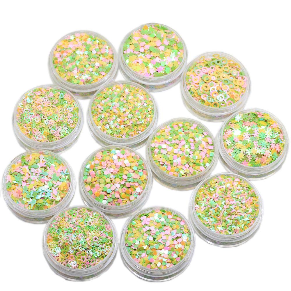 Mix Design Small Star Heart Shell Nail Sequin Sticker Confetti Flakes Paillette Scrapbook Sequins for Face Nail Art Decoration