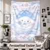 Custom Tapestry Wall Hanging, Cinnamoroll Personalized Name Text Home Wall Decor