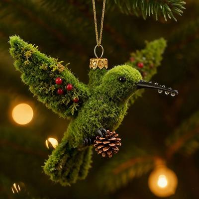Красочная рождественская подвеска в виде колибри, украшение на елку, зеркало заднего вида автомобиля, акриловая подвеска в форме птицы, подвеска для праздничной вечеринки