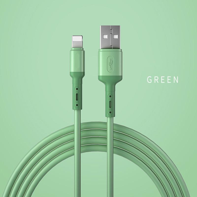 USB-кабель для iPhone 12 11 Pro Max X XR XS 8 7 6 6s 5 5s Зарядное устройство для быстрой зарядки данных USB-кабель из жидкого силикона 1/1,5/2 м