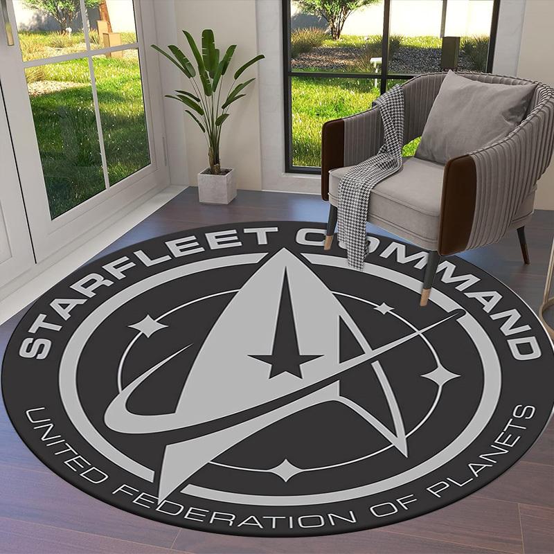1pc Starfleet Command Emblem Round carpet, Made of Polyester,Perfect for Decorating Office Chairs, Living Rooms,fplt255