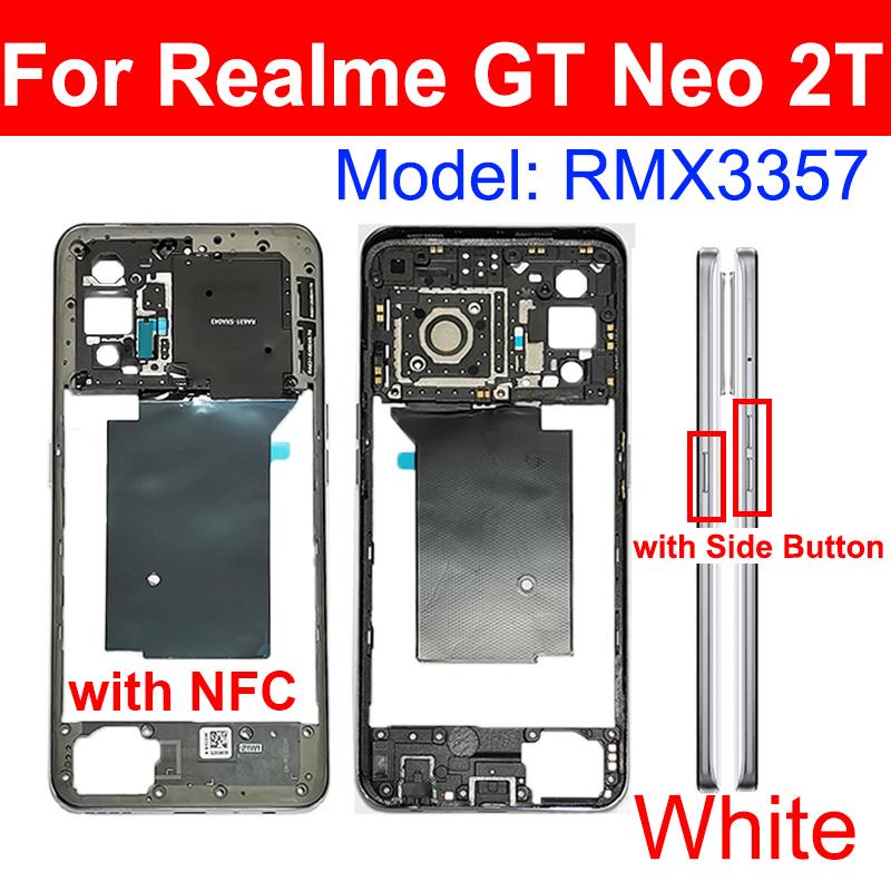 Middle Frame Housing For Realme GT Neo 3 Neo 2 2T GT NEO Flash 5G Middle Frame Holder with Side Power Volume Buttons Parts