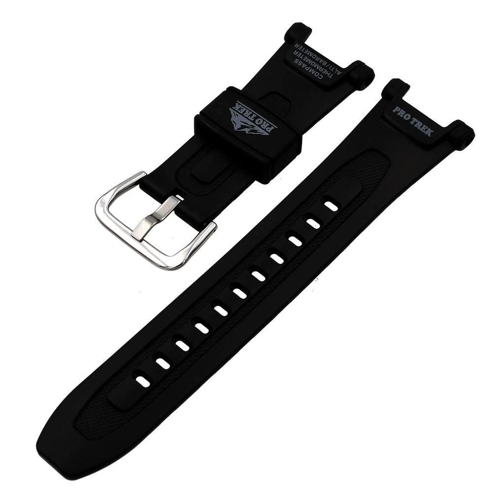 Casio 10631626 Genuine Factory Black Pro Trek Replacement Band - PRG240-1, PRG240-1B PRG40-3V