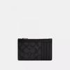 Coach Zip Card Case In Signature Gunmetal Charcoal Black