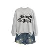 Womens Oversized Cotton Hoodie Sweatshirt With Bold Print - Casual Winter Top Daily Wear
