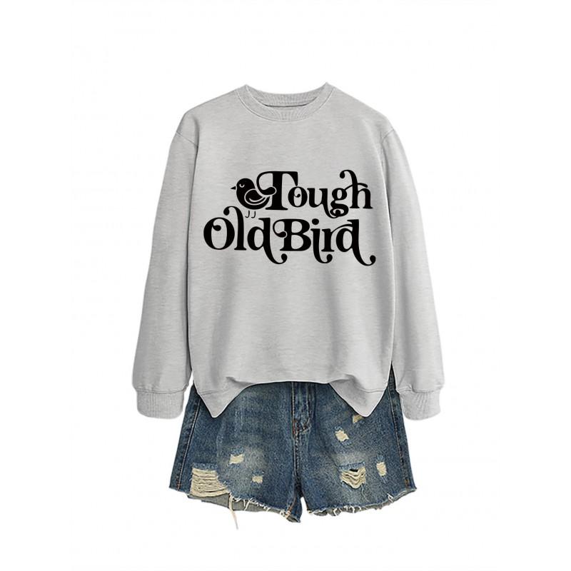 Womens Oversized Cotton Hoodie Sweatshirt With Bold Print - Casual Winter Top Daily Wear