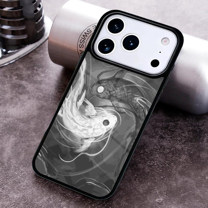 Yin Yang Koi Phone Case For iPhone 17,16e,15,14,13,12,11,Mini,Pro,MAX soft Silicone Cover