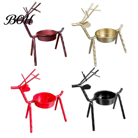 Sturdy Weighted Base Candle Holder Deer Shape Holder, Metal Tealight Stand for Dining Table Wedding Centerpiece Centerpiece, Decorative Antler