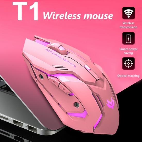 T1 Эргономичная 2,4G перезаряжаемая бесшумная оптическая беспроводная игровая USB-мышь с подсветкой