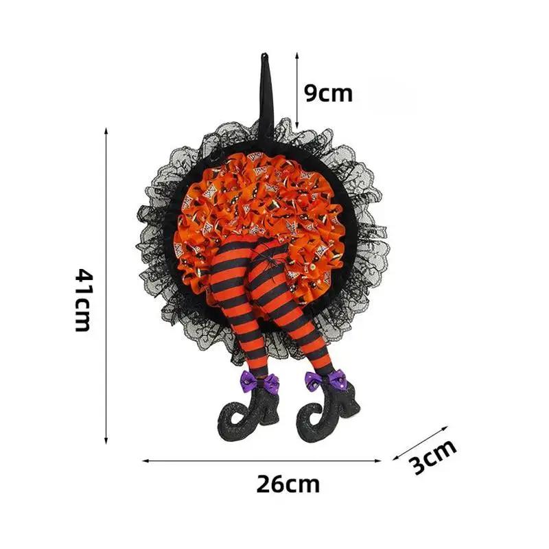 Halloween Wreath Witch Leg Ornament Decoration Props Ghost Festival Party Venue Creative Entrance Wreaths Halloween Decoration
