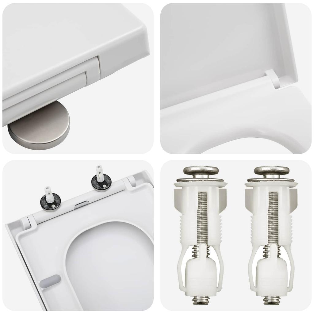 Toilet Seat White 47.5 x 35 x 3.6 cm Duroplast